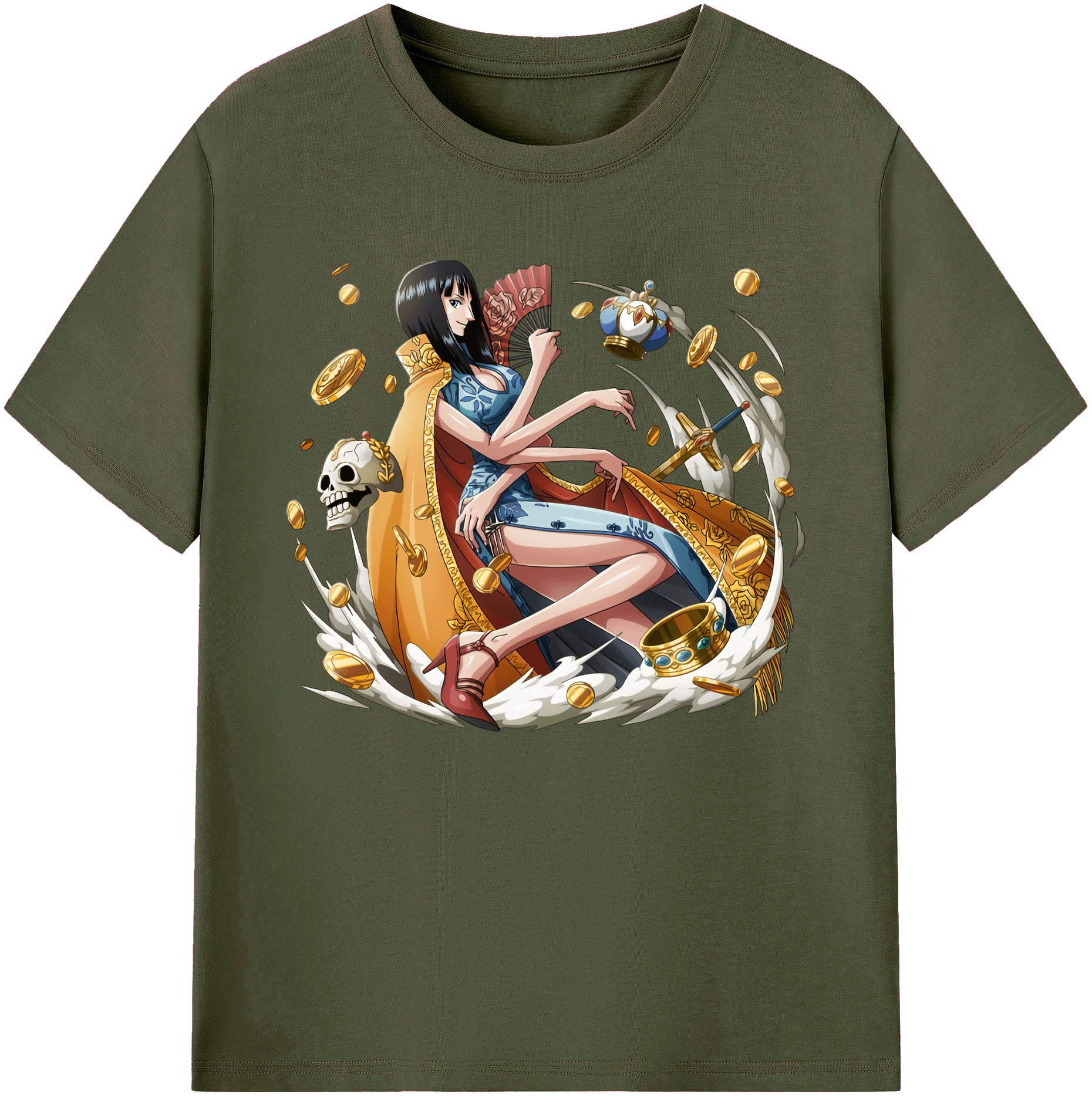 ワンピース ニコ・ロビン ONE PIECE Nico Robin 綿100％ メンズ半袖Tシャツ｜肌触りやわらか＆通気性